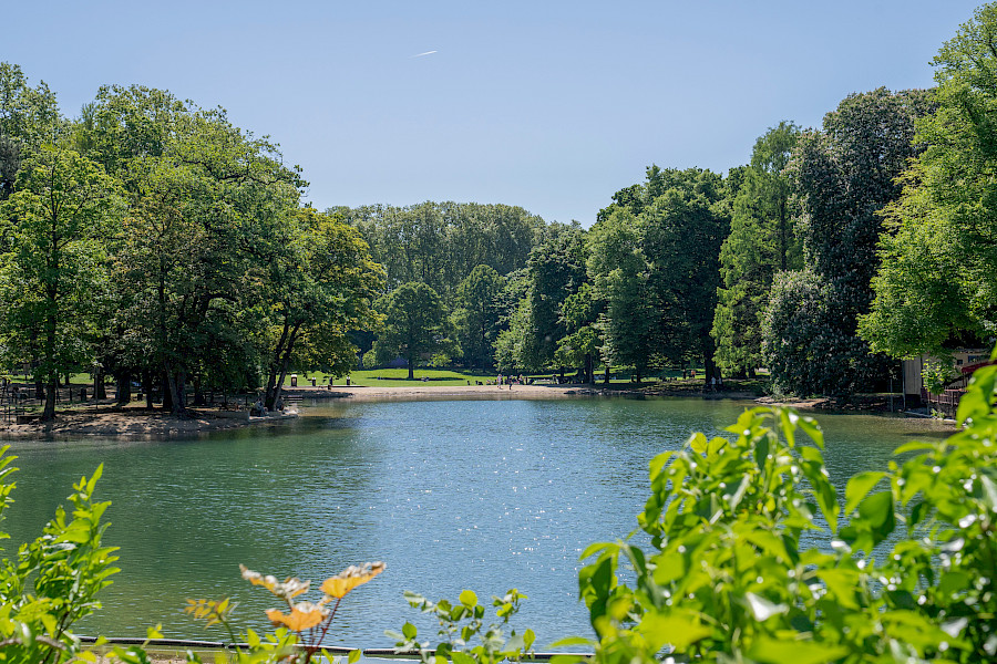 Blick über den Volksgartenweiher